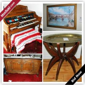 MaxSold Auction: This online auction features a 2006 5th Wheel Prowler Trailer. ANTIQUE: Wood shovel; cream separator; dresser; butter paddles; cradle; clocks; maple highboy; washboard, irons and tub stand; double bed; quilts; tools; oil cans; porthole and gauge; hay rake; wheel jack; snowshoes; coins. COLLECTIBLE: Rotary pins; stamps; vanity set; fish floats; ships wheels; horse bells; cast iron wall mounted holder for buggy whips; brass; cowbells; FURNITURE: Lobster trap coffee table; maple dining table and five chairs; vintage oak desk and much more!